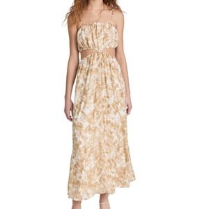 TieDye Stone Cut-out Summer MIDI Dress